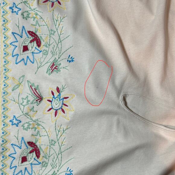 Sundance 100% Cotton Tie Front Cardigan Floral Embroidery Size L Boho Peasant - Picture 10 of 10